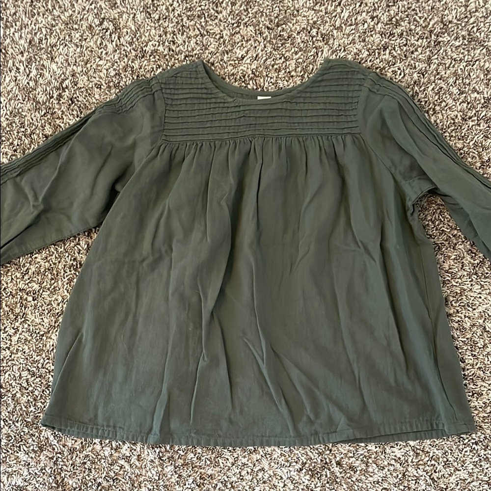 Kate Quinn XS Women's Green Gauze 3/4 Sleeve Top